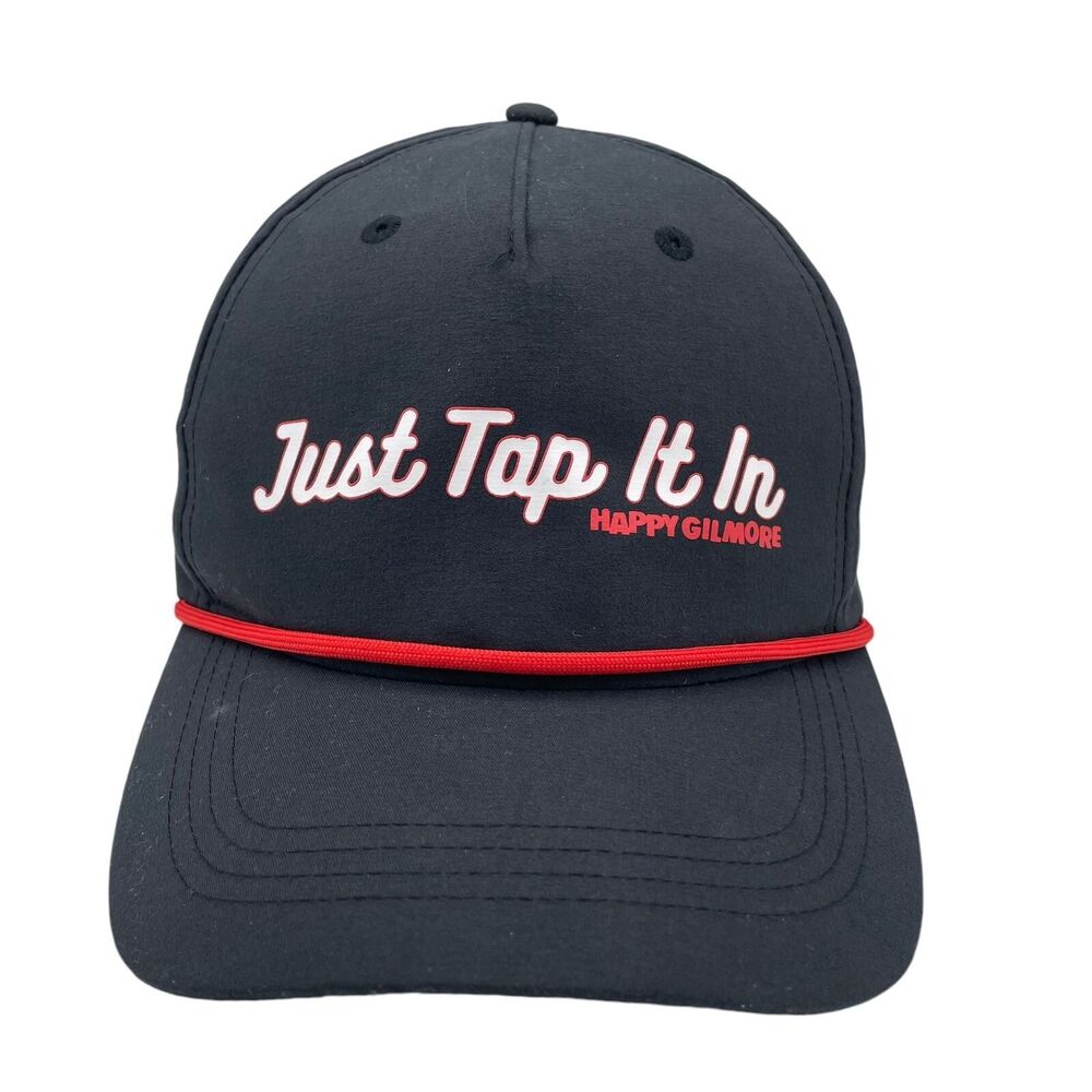 Happy Gilmore Golf Hat Adult Black Just Tap It In Trucker Style Snapback Cap